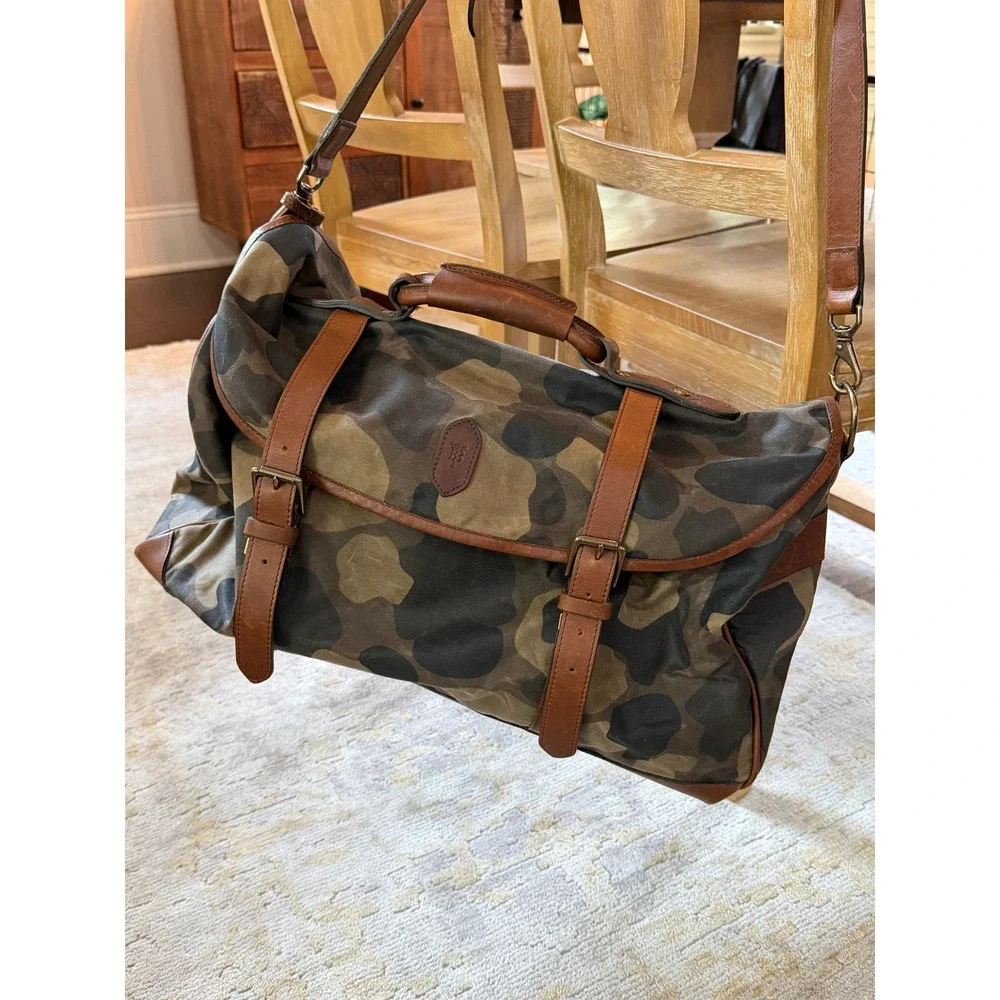Tom Beckbe Canvas Field Bag Leather Trim Weekend Travel Dufflebag